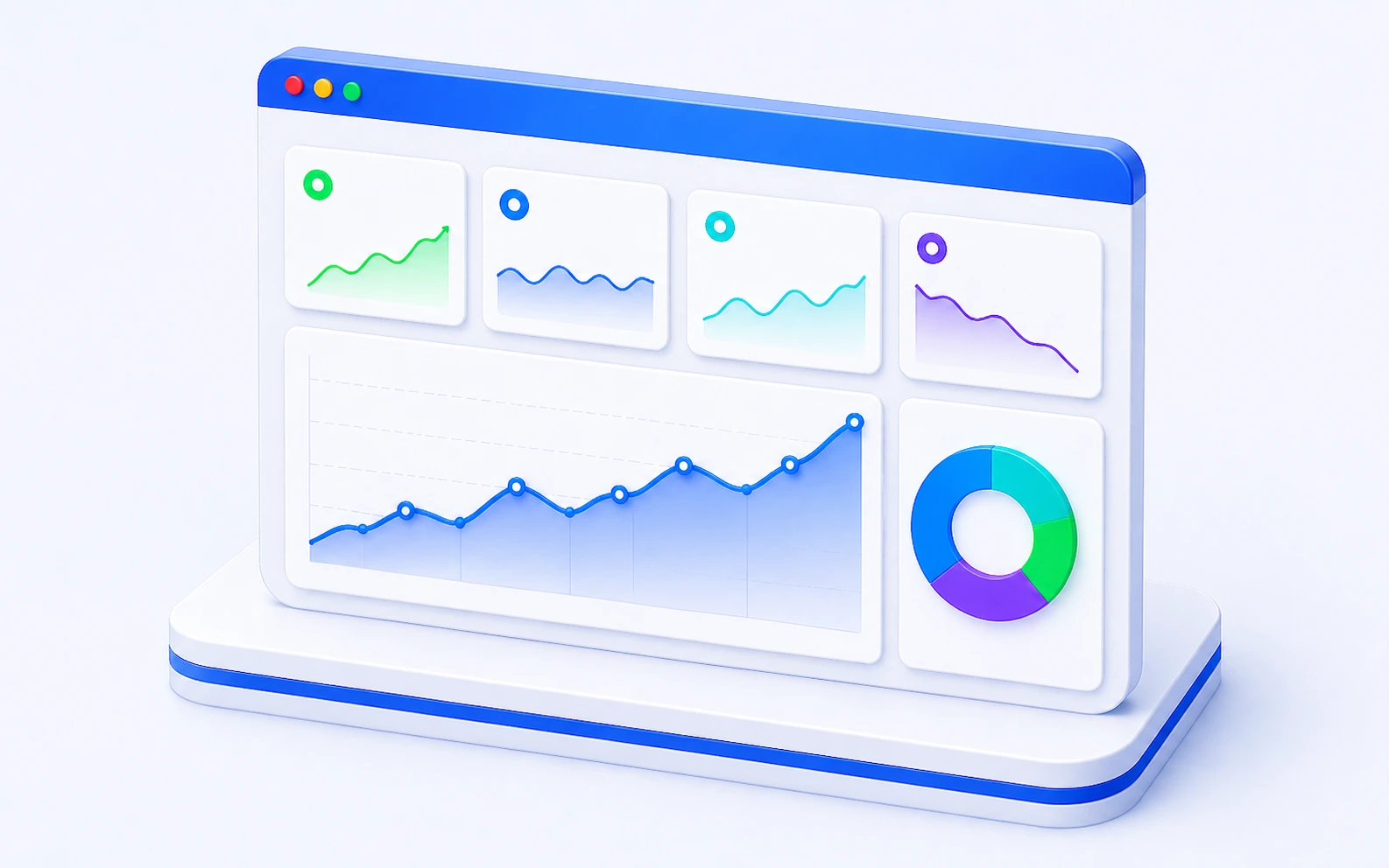 Executive KPI dashboard with sparklines and performance metrics