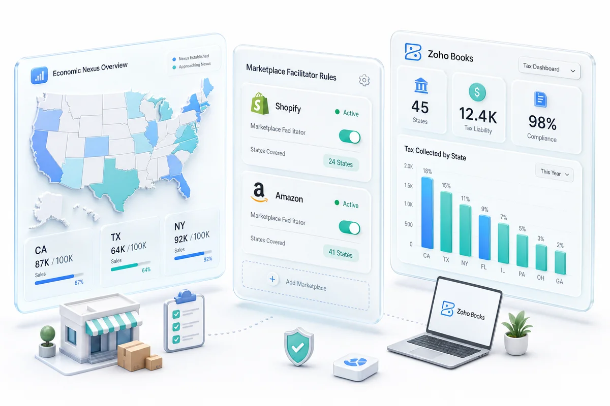 eCommerce Sales Tax Software: How Zoho Books Handles Multi-State Compliance