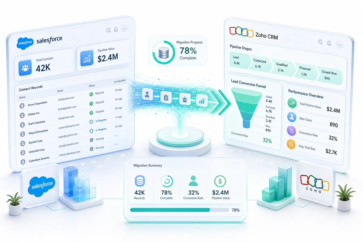 Salesforce to Zoho CRM Migration: Complete Guide (2026)