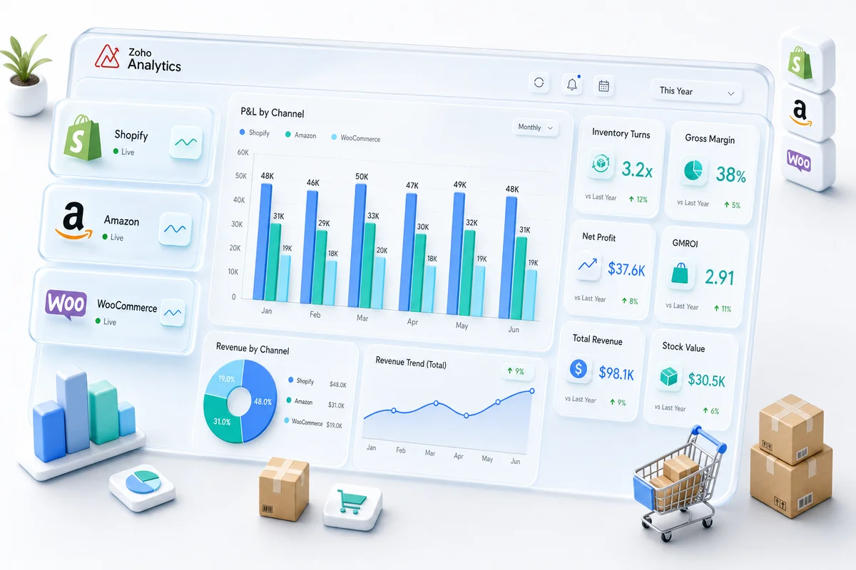 Zoho Analytics for eCommerce: Channel P&L, Inventory Turns, and Multi-Channel Reporting