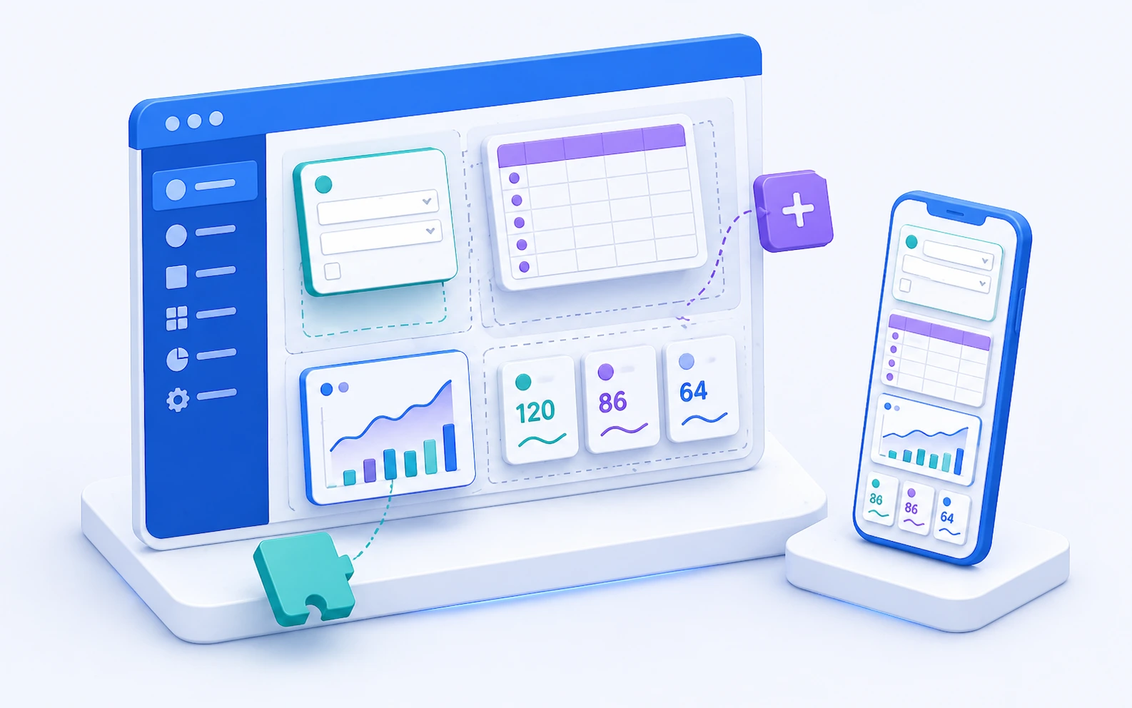 Custom Zoho app development with low-code builder interface
